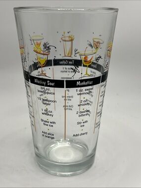 VTG LIBBY’S 1960’s Cocktail Recipe Mixing Pint Glass -